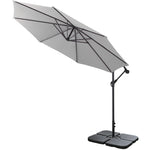 3m Banana Cantilever Patio Parasol For Outdoor Sunshade And Rain With A Cross Base And A Square Base | One Size | Light Grey