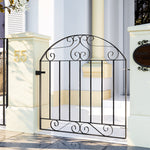 85 W×90cm H Modern Metal Garden Gate Fence Gate Metal Entry Gate With Scroll Design