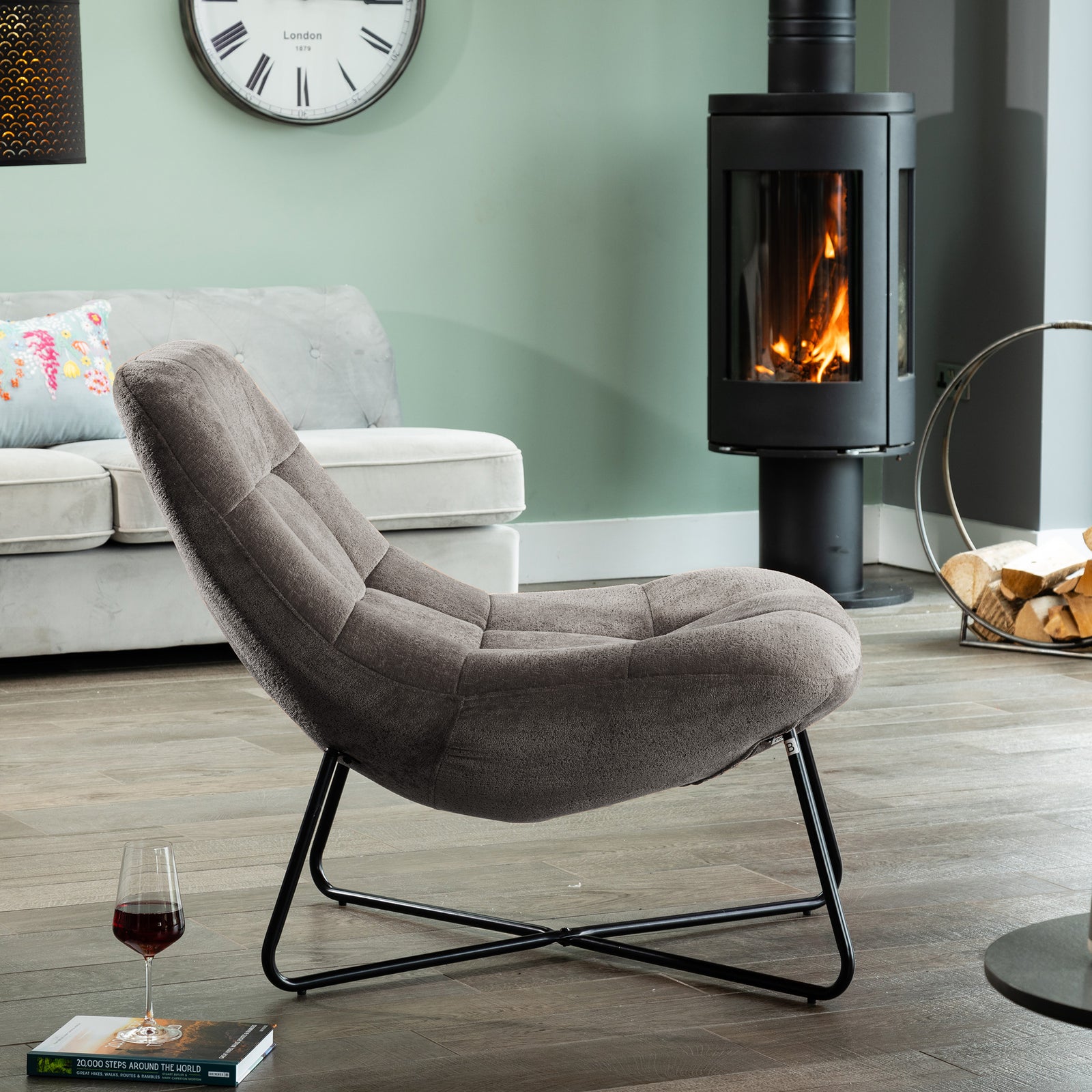 Merced Fabric Accent Chair | Grey