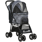Pet Stroller Dog Pram Pushchair Cat Travel Carriage Universal Wheels | Gray