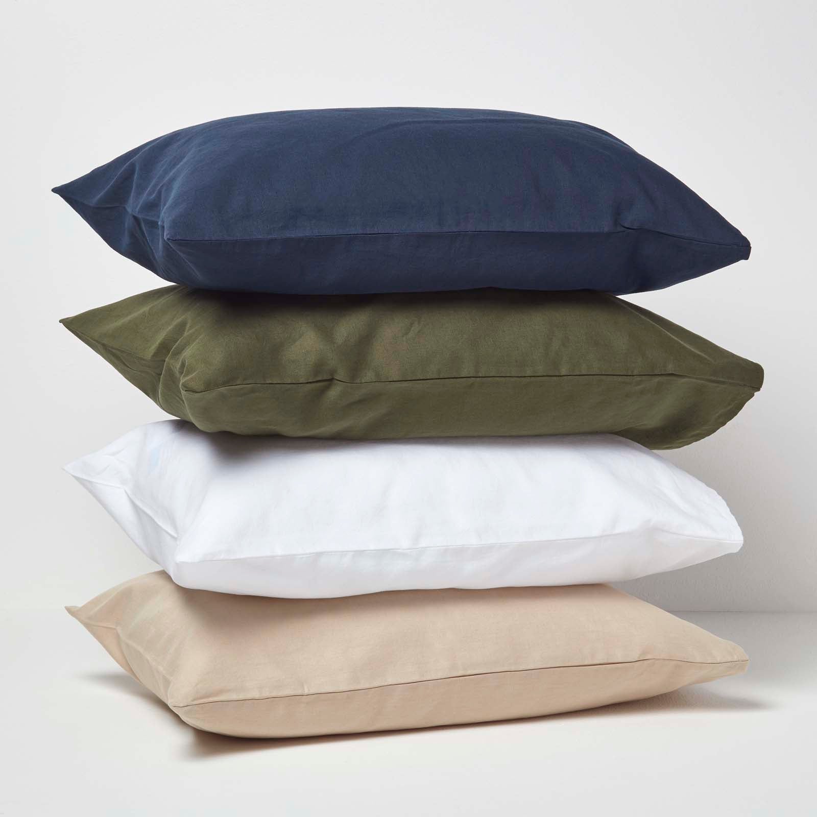 Linen Kid's Pillowcases, Pack Of 2 | 40 x 60cm | Navy Blue