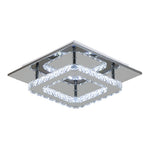 Modern Square Crystal Ceiling Light With Chrome Finish