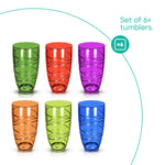 Swirl Multicolour Plastic Tumbler Set Of 6