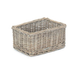 Small Wicker Grey Wash Storage Tray | Small | Gray