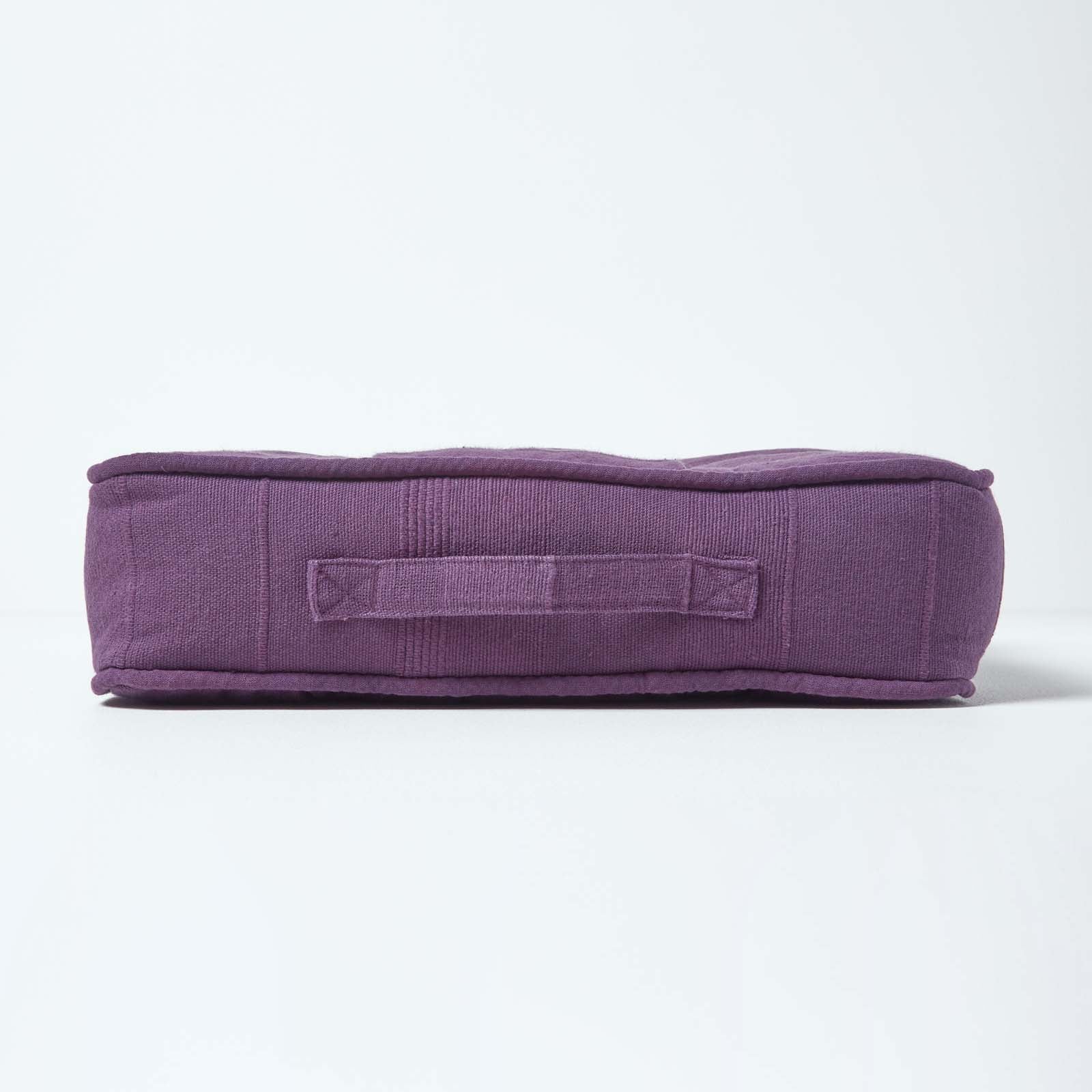 Rajput Ribbed Cotton Floor Cushion | 40cm x 40cm | Purple