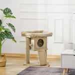Cat Tree Activity Centre W/ Scratching Pad, Toy Ball, Cat House | Brown