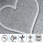 Spaghetti Anti Slip Quadrant Shower/bath Mat - Heart Embossed | 60cm x 60cm | Grey