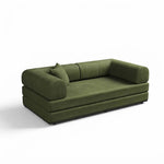 Corduroy Sofa Bed With Sliding Frame | High-resilience Foam Convertible Sleeper Sofa | Medium | Green