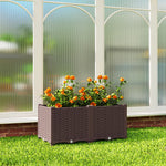 Plastic Raised Garden Bed With Legs And Drainage Holes And Plugs | M | Brown