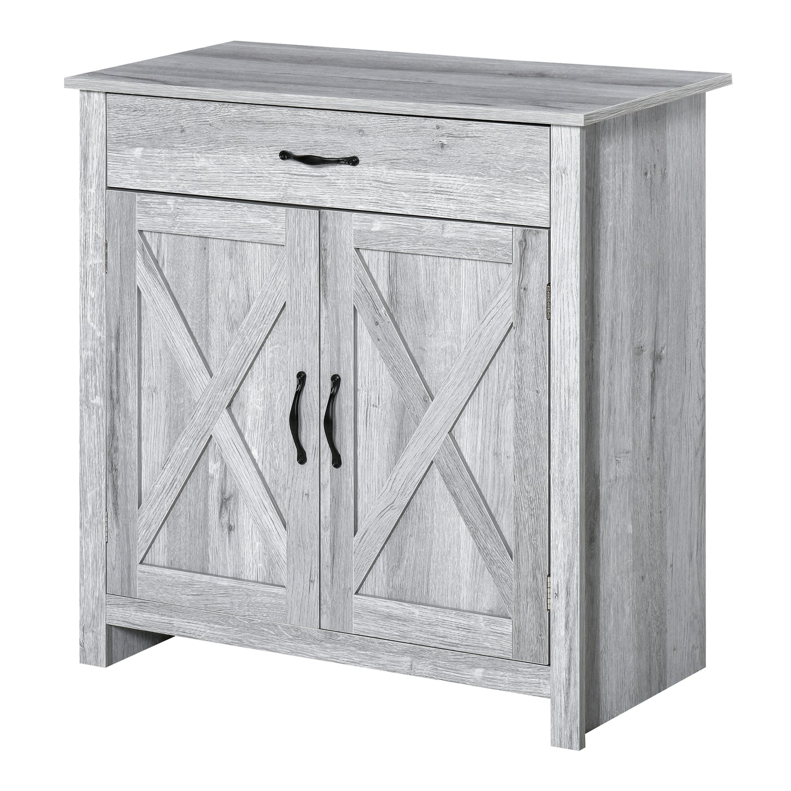 Farmhouse Barn Door Sideboard Buffet Cabinet Coffee Bar