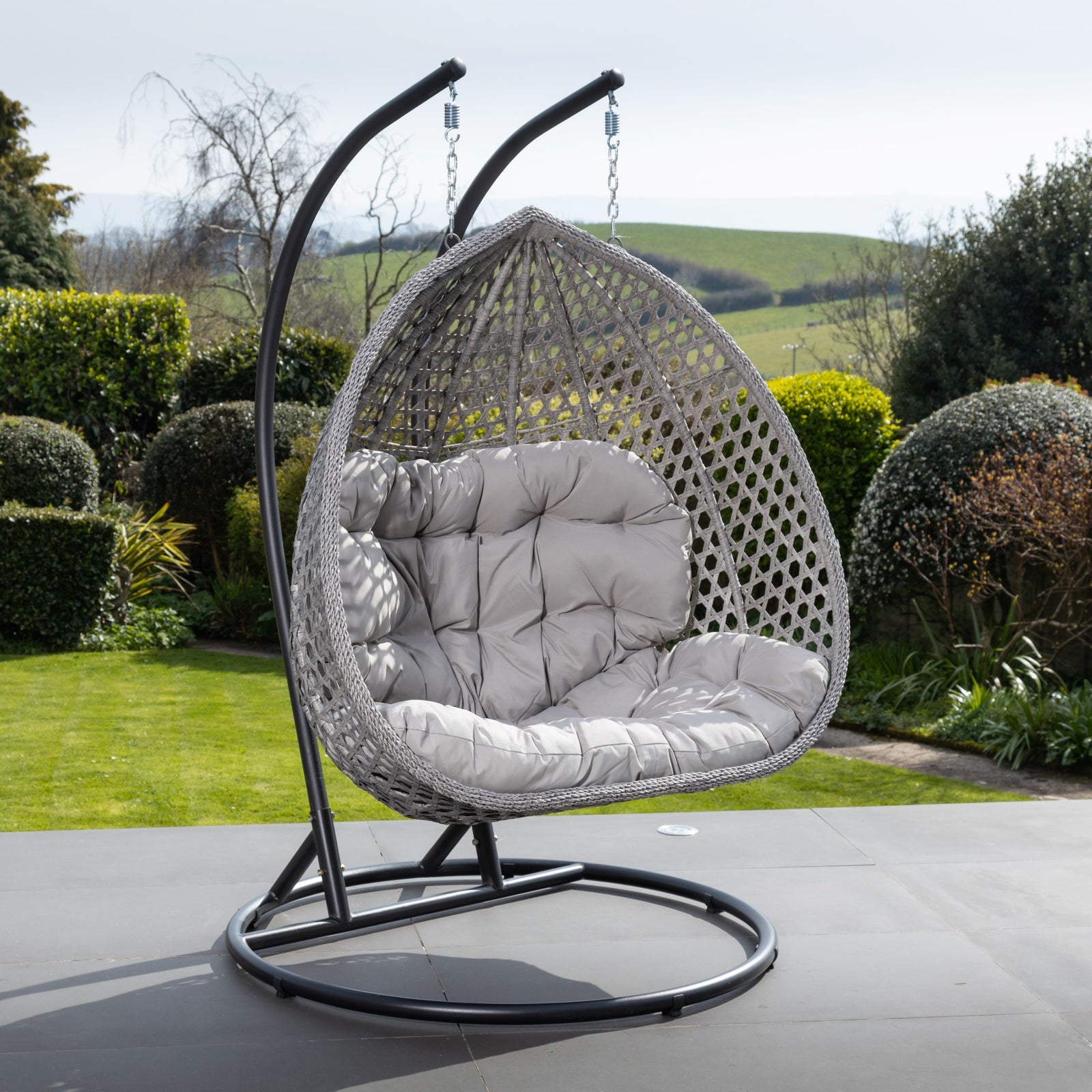 Oakley Double Swing Egg Pod Chair | Light Grey
