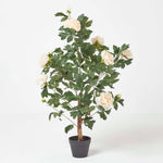 Artificial Peony Tree In Black Pot, 100 Cm Tall | 100cm | Orange