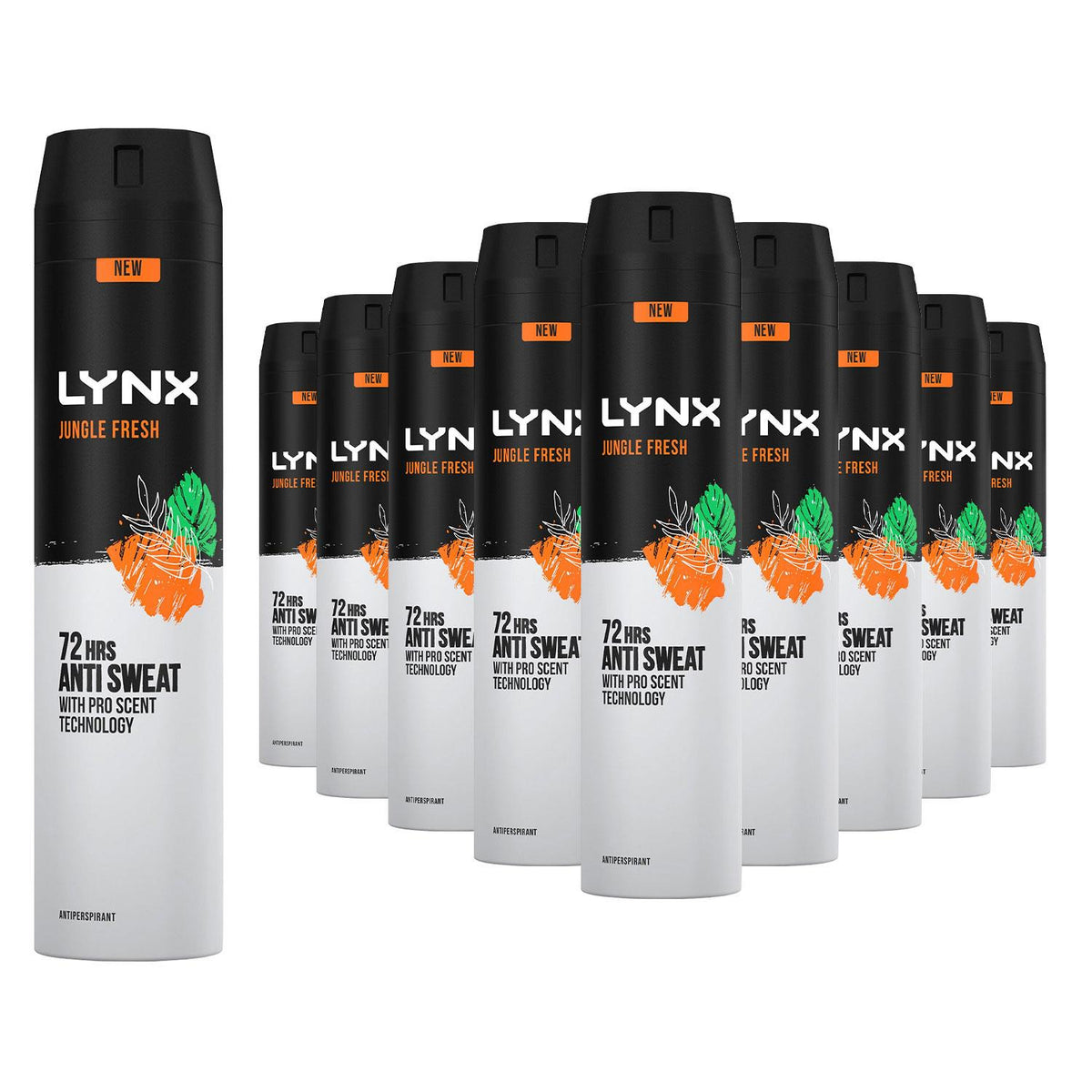 Xxl Jungle Fresh Antiperspirant 72h Sweat Protection Deodorant Spray, 250ml | Set of 30