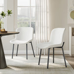 2pcs Teddy Fleece Upholstered Dining Chair