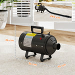 2200w Dog Hair Dryer, Pet Grooming Hair Dryer With 3 Different Nozzles | Black
