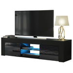 Loom Tv Unit 130cm With Led Lights | Black