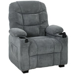 HOMCOM Electric Massage Recliner Chair With Heat, Reclining Chair, Dark Grey
