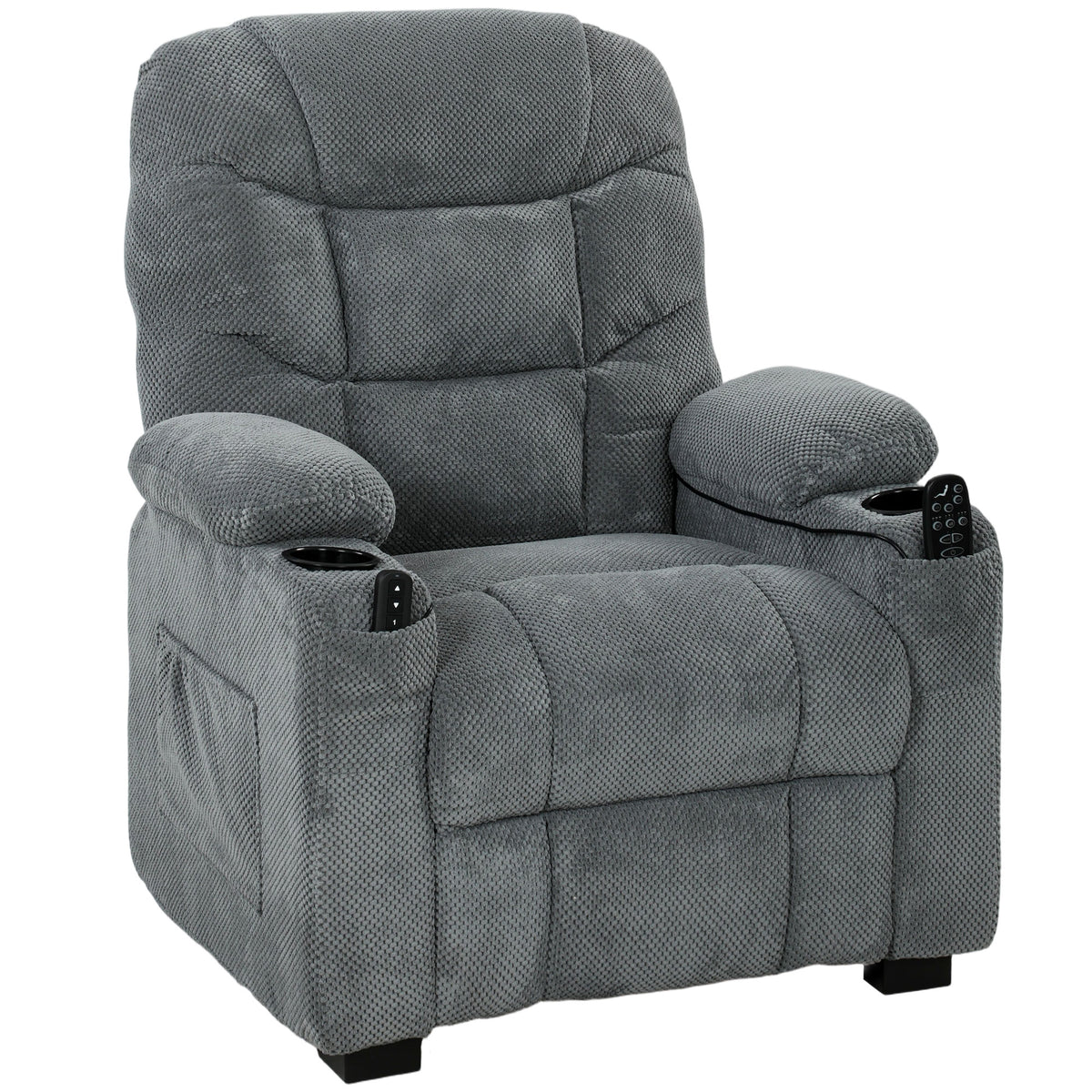 HOMCOM Electric Massage Recliner Chair With Heat, Reclining Chair, Dark Grey
