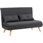 Click Clack Sofa Bed, 2 Seater Bed Settee For Living Room | Dark Grey