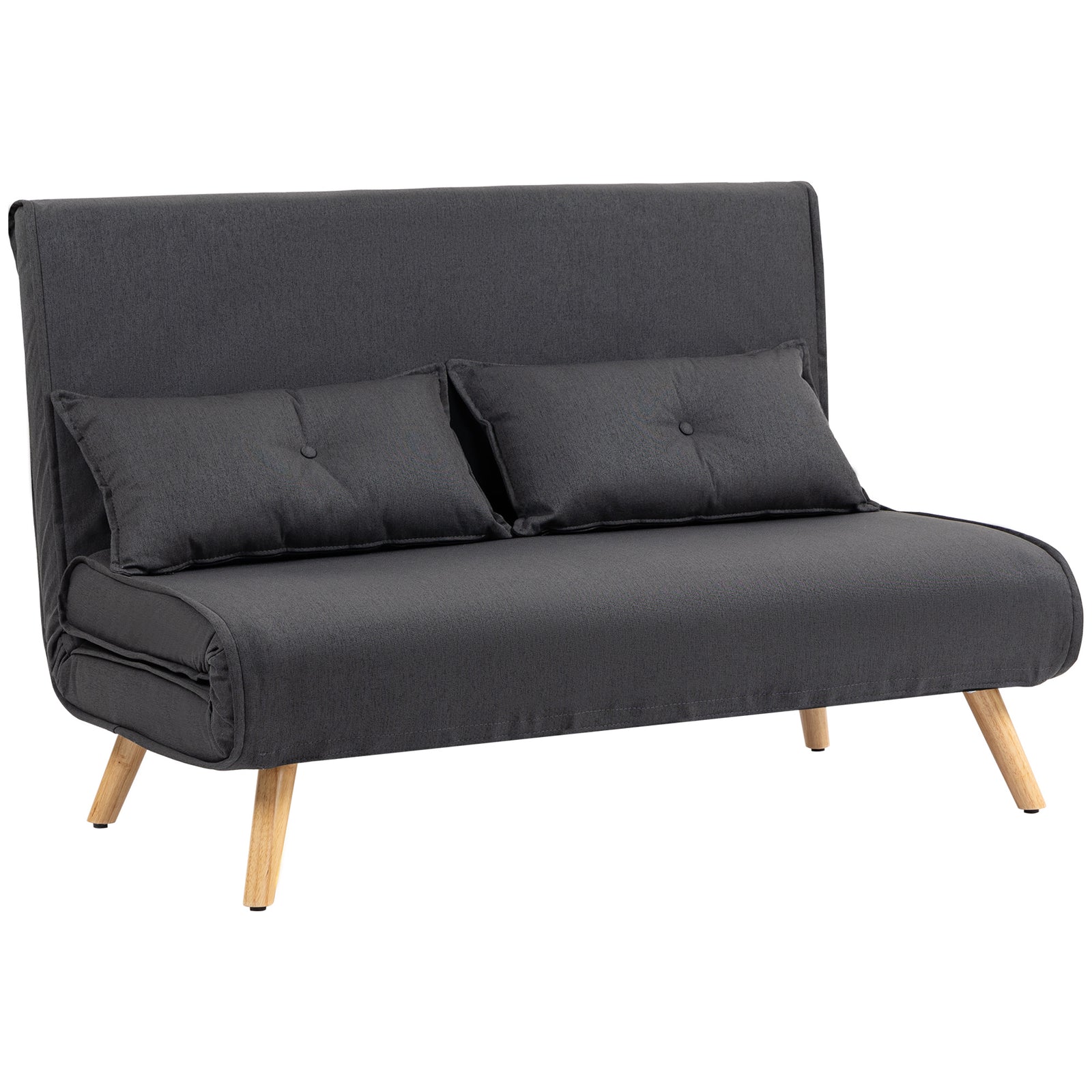 Click Clack Sofa Bed, 2 Seater Bed Settee For Living Room | Dark Grey