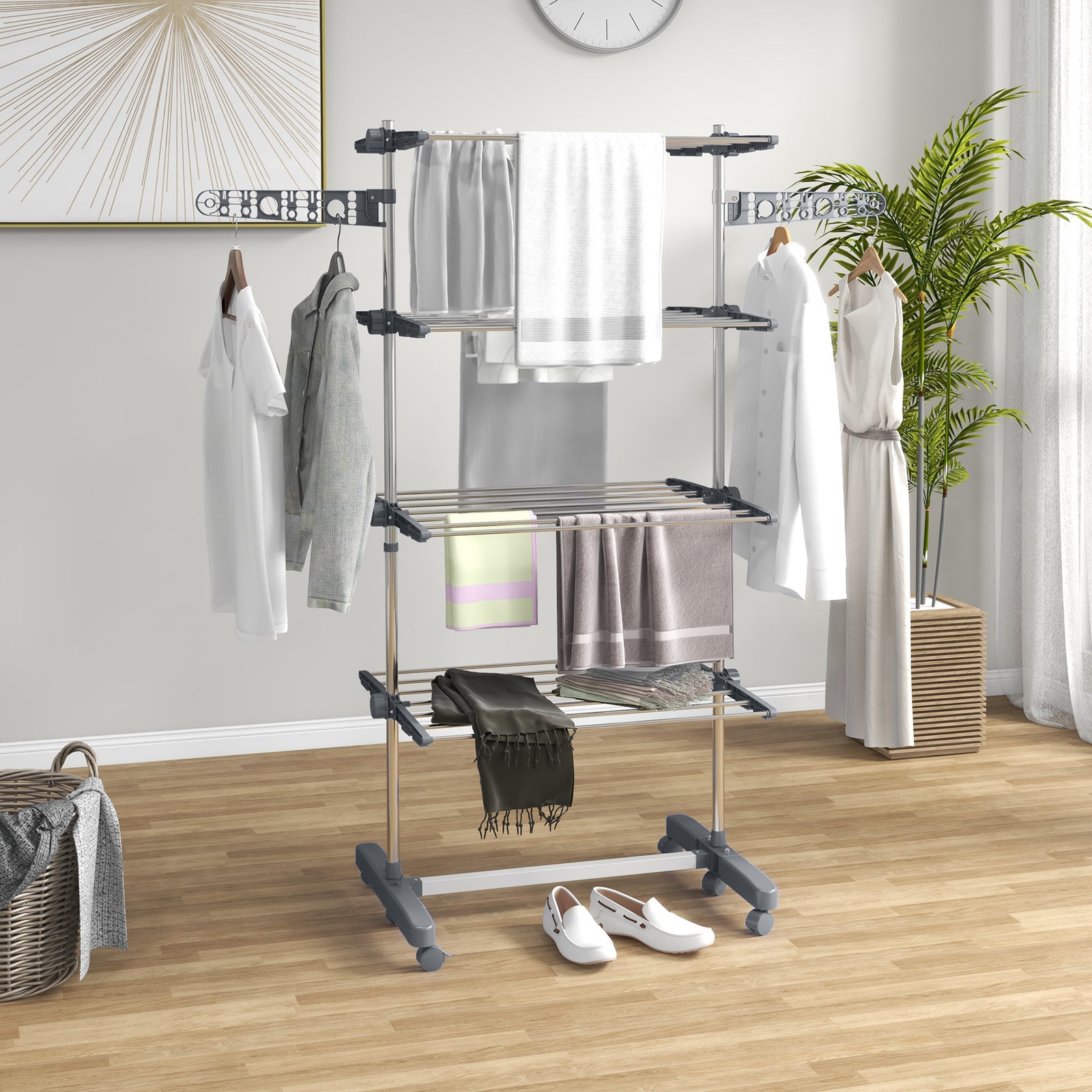 3/4 Tier Clothes Airer Stainless Steel Clothes Drying Rack | Large