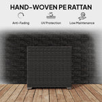 253l Garden Storage Box, Rattan Deck Box With Liner | Black