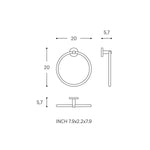 Towel Ring, 20cm, Matt Black, Hidden Fixings, Start Collection