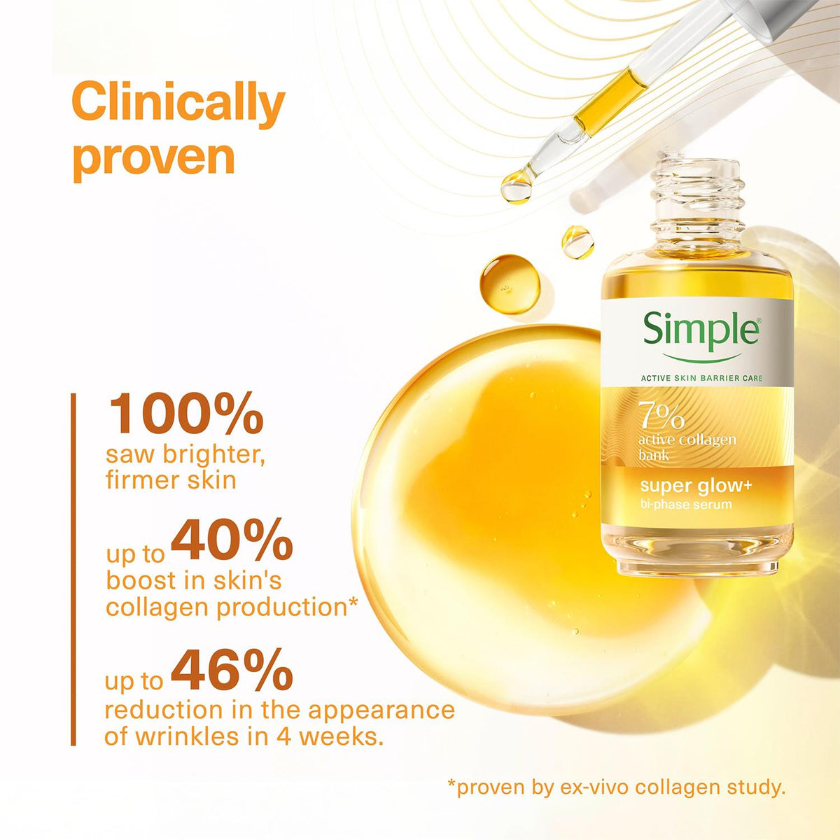 Simple Super Glow+ Bi-phase Serum 30ml 10 Pack Glow Boost