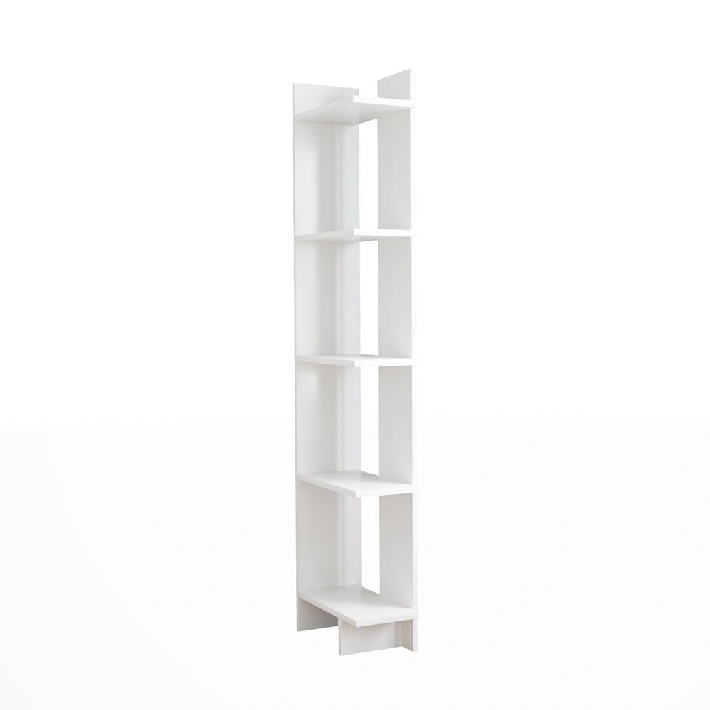 Modern 5-tier Corner Bookshelf Shelf Unit