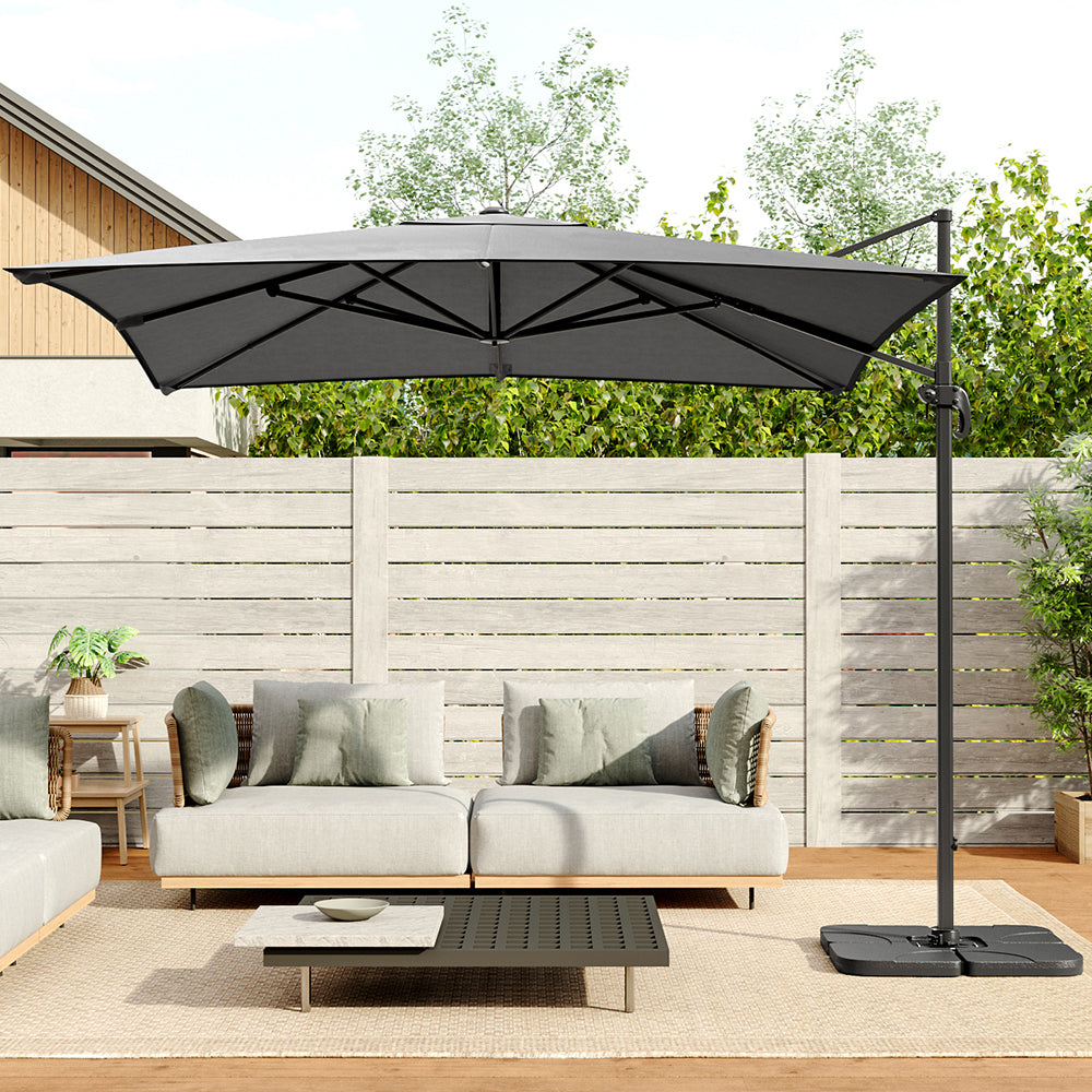 2.5m Cantilever Parasol With Hdpe Base | One Size | Dark Grey