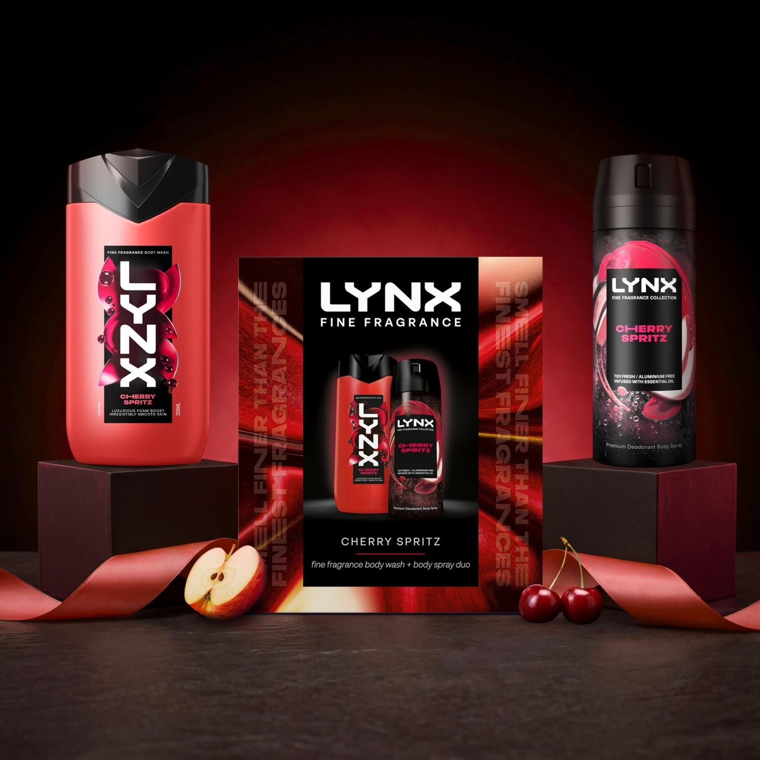 Lynx Fine Fragrance Cherry Spritz Body Spray & Wash Set