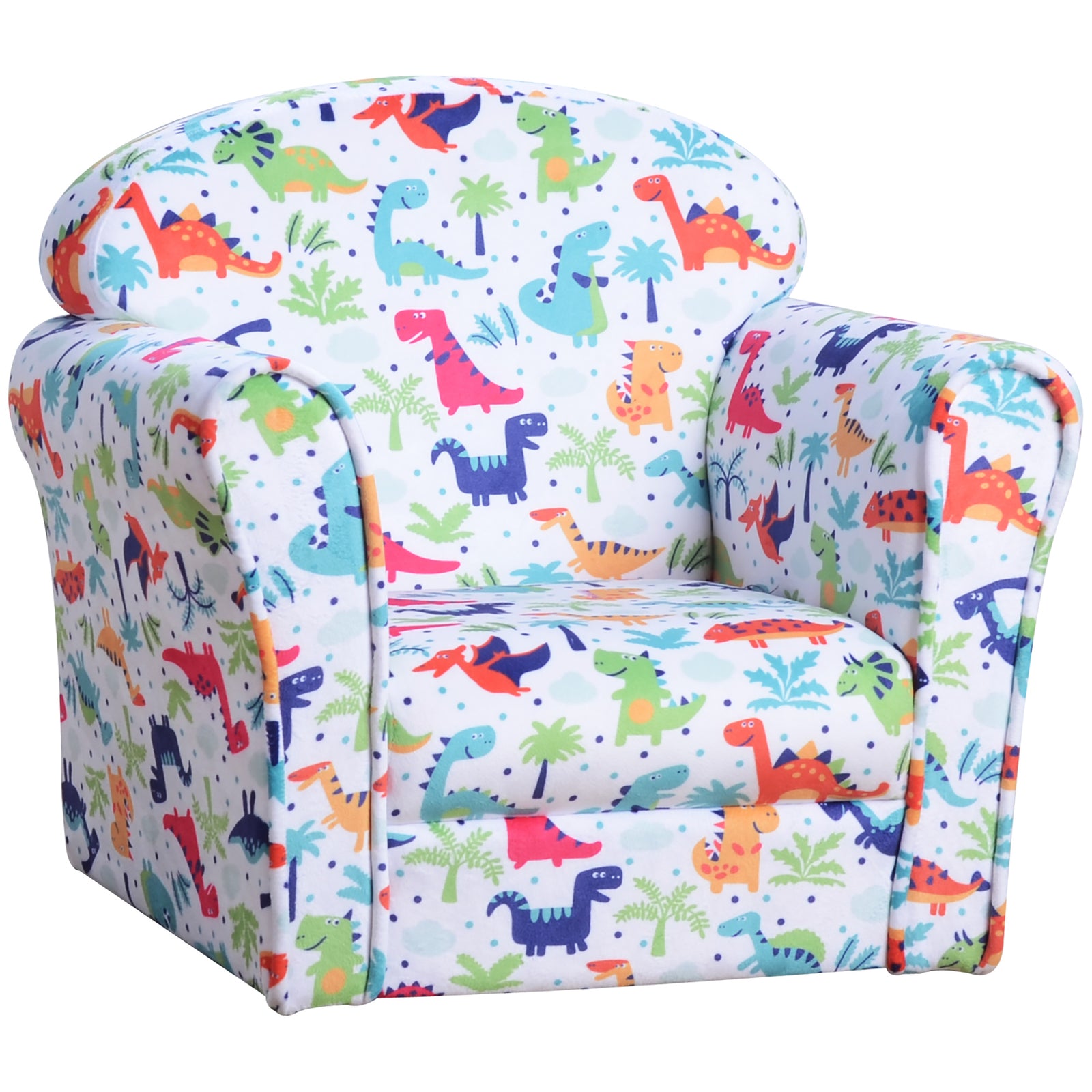 Children's Armchair Kids Sofa Tub Chair Seat Cartoon Flannel Wooden