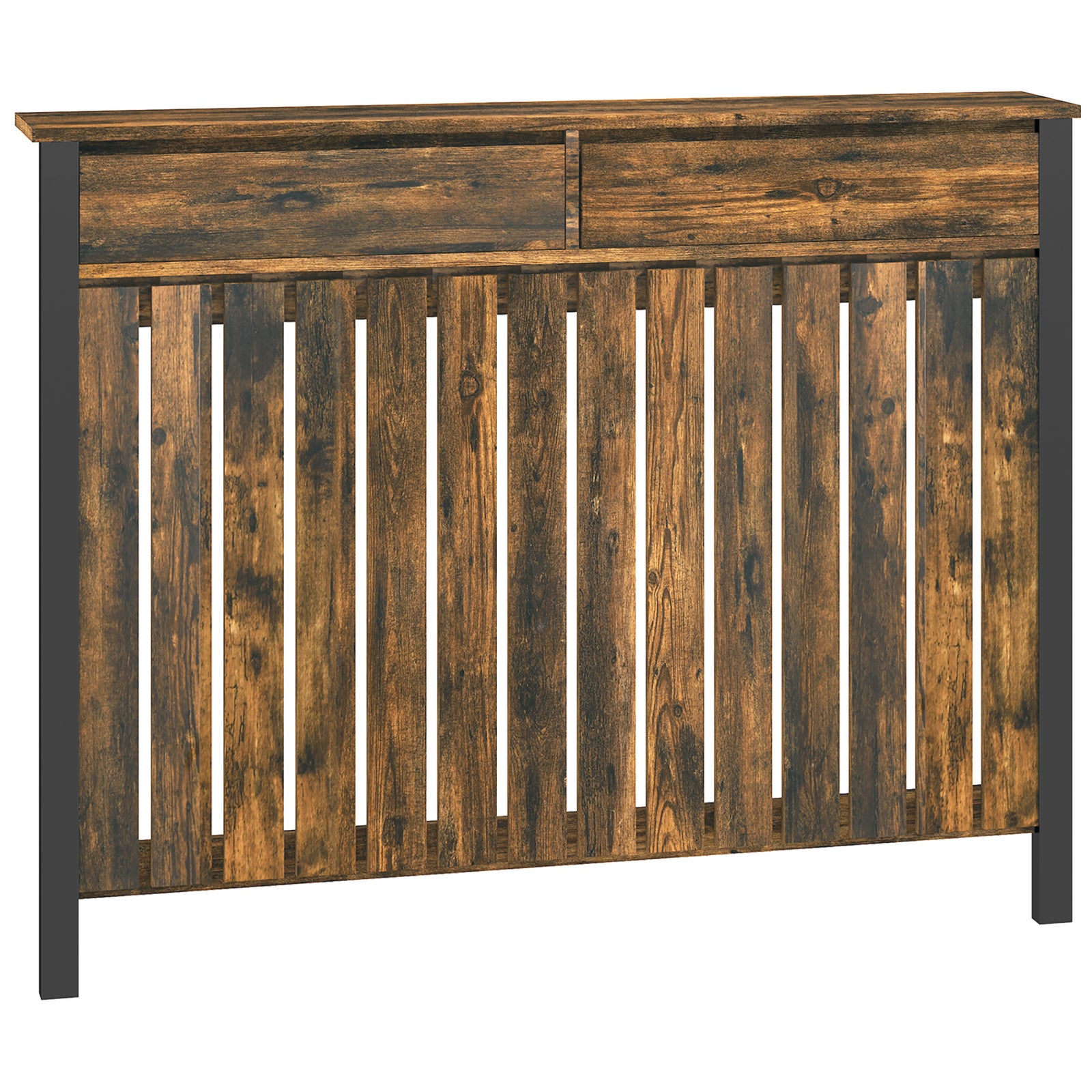 Radiator Cover With Drawer And Vertical Slats