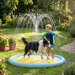 Splash Pad Sprinkler For Pets Dog Pool Non-slip Outdoor | 150cm | Yellow