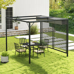 Metal Pergola Patio Sun Shelter Grape Tent Canopy Uv Cut | Gray