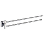 Chrome Double Swing Arm Towel Rail Wall Mounted Storage | Polished Chrome