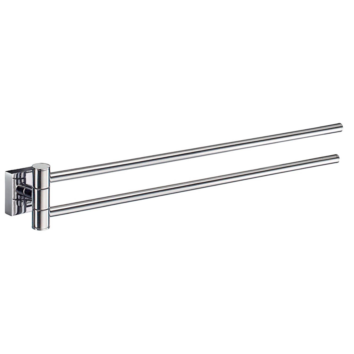 Chrome Double Swing Arm Towel Rail Wall Mounted Storage | Polished Chrome