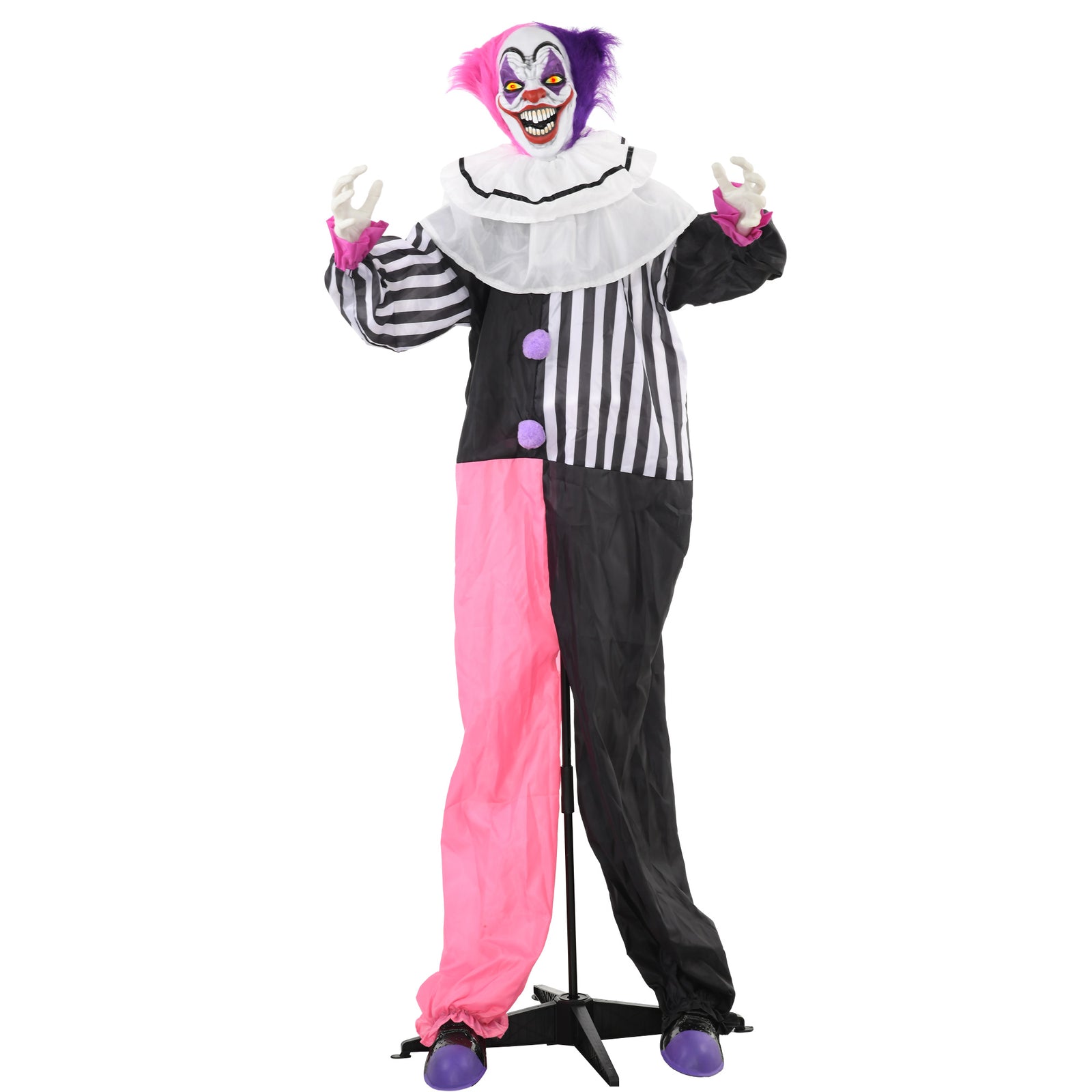 Halloween Clown Animatronic Prop With Light Up Eyes, For Indoor Outdoor