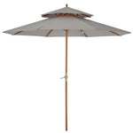 2.7m Double Tier Patio Umbrella Sunshade Parasol | Gray