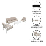 Aluminium 4 Piece Sofa Set | White