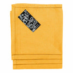 Plain Cotton Fabric 4 Napkins Set | 45cm x 45cm | Mustard