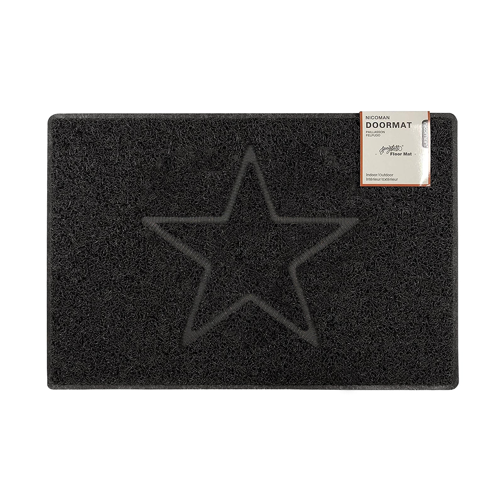 Star Embossed Doormat | Large | Black