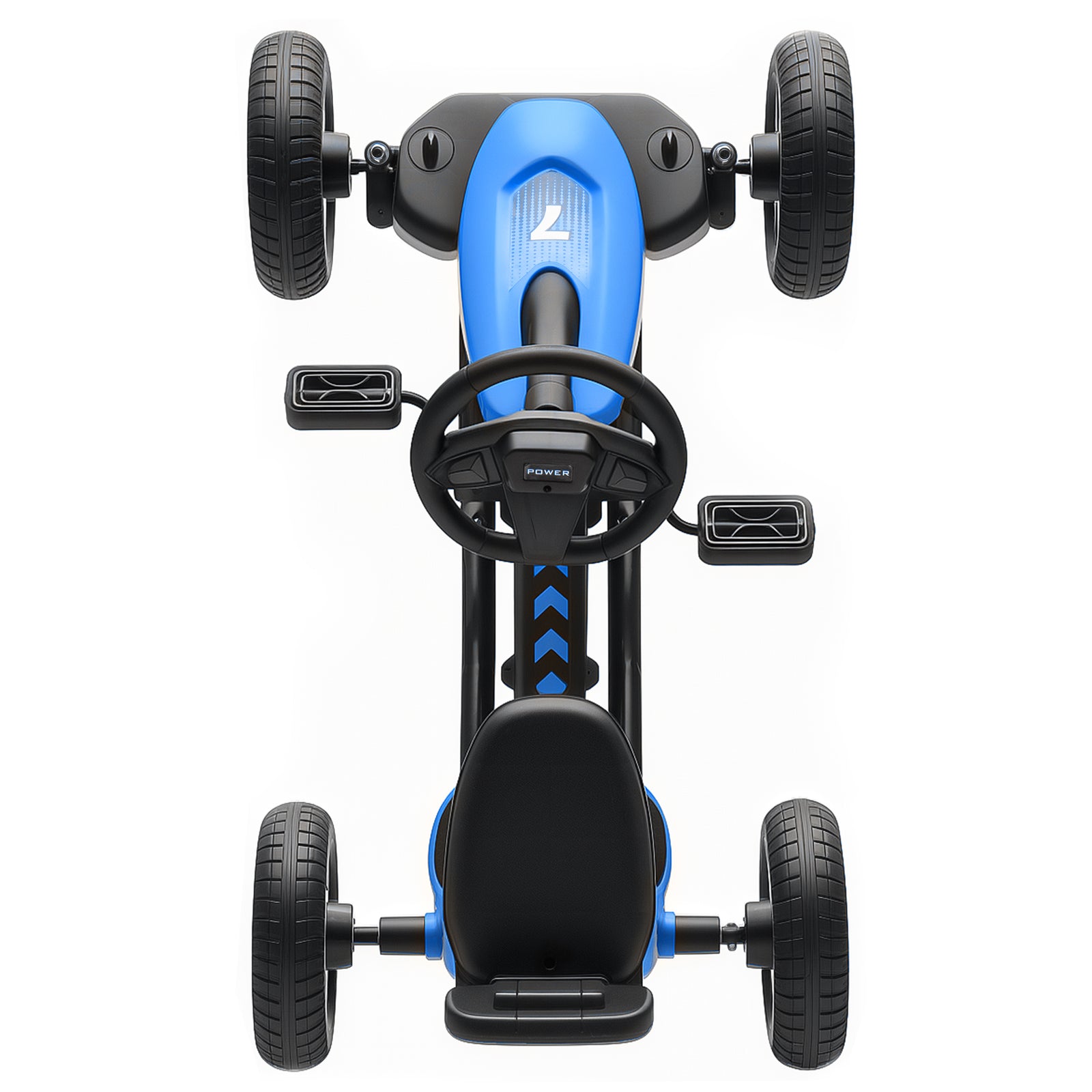 Pedal Go-kart For Kids With Silent Eva Wheels, Metal Frame | Blue