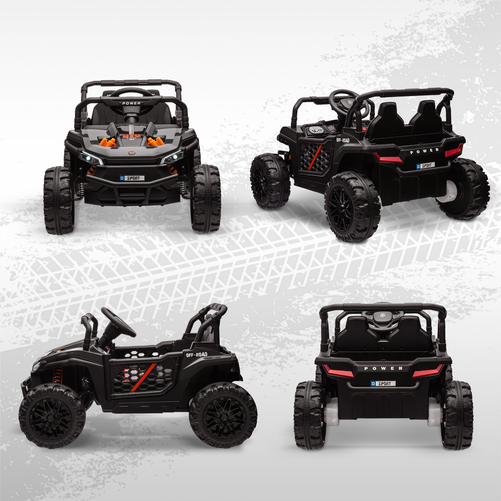 12v Kids Ride On Car, Electric Truck W/ Remote, Four Suspension Wheels | Black