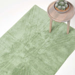 Cotton Tufted Rug Union Jack Plain Embossed Mat | 50cm x 75cm | Sage Green