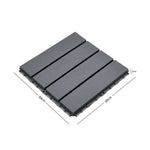 Polydeck Pvc Interlocking Decking Tiles - Grey | Set of 6 | Grey
