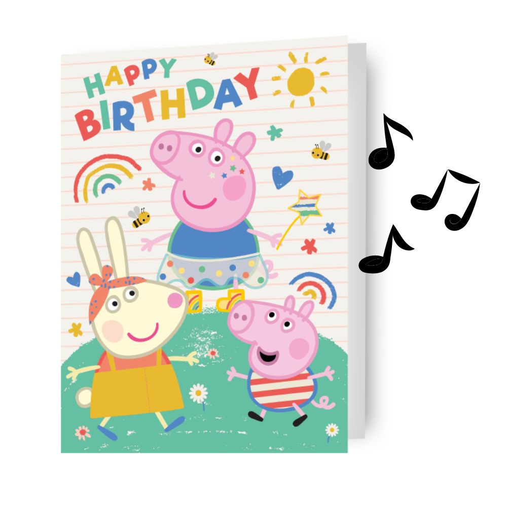 Peppa Pig Sound Birthday Card Official Product