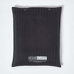 Egyptian Cotton Stripe Duvet Cover With Pillowcase, 330 Tc | King | Black