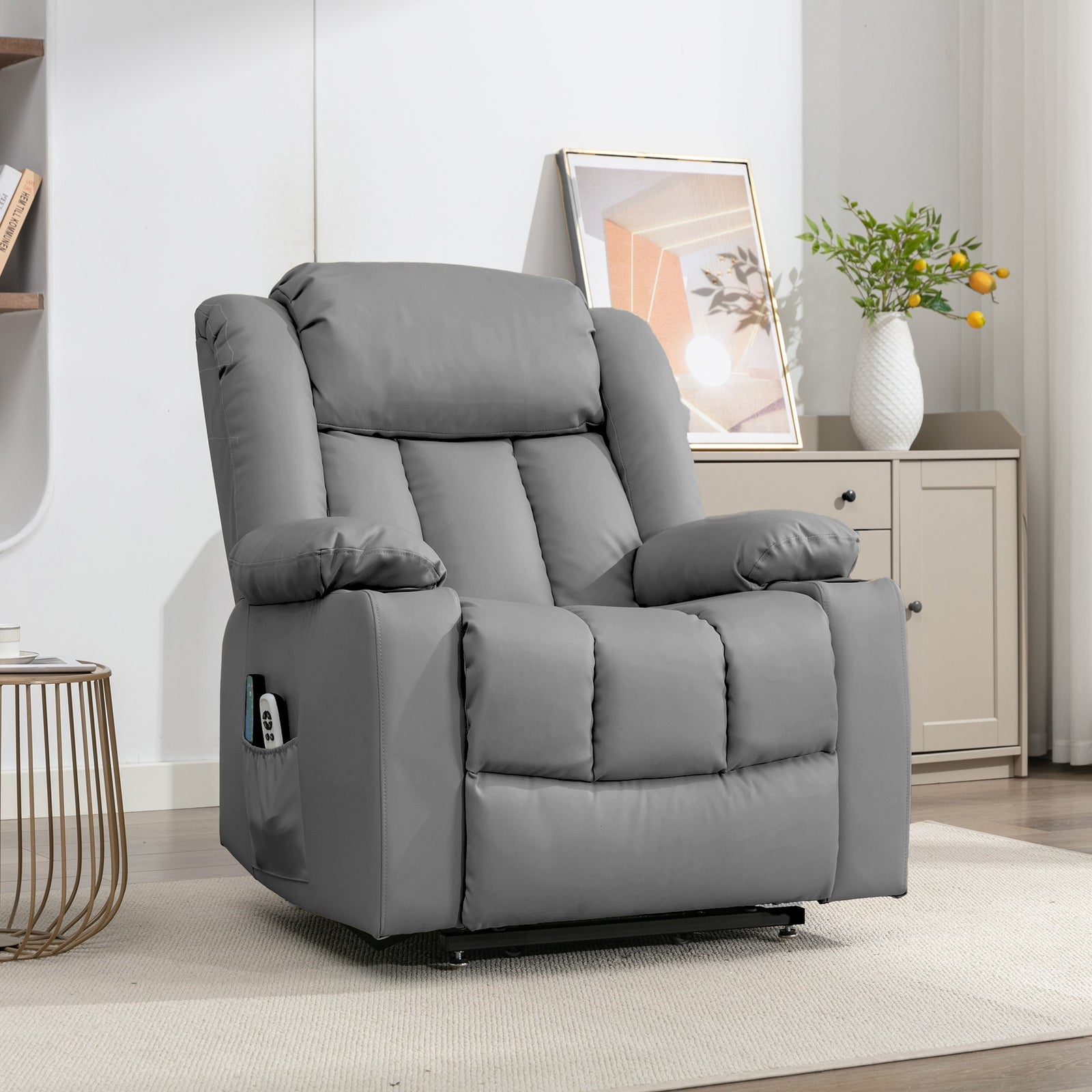Sheridan Dual Motor Electric Riser Recliner With Massage And Heat | Grey