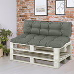 2pcs Garden Tufted Pallet Cushion Seat Pad, Back Cushion | Gray